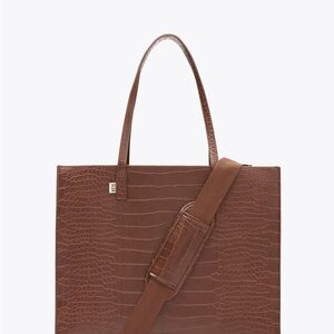 Beis Large Work Tote in Maple Croc